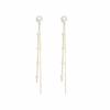 Korean Temperament Long Pendant Pearl Tassel Line Dangle Earrings for Women Wedding Party Daily Wear Jewelry Accessories Gifts