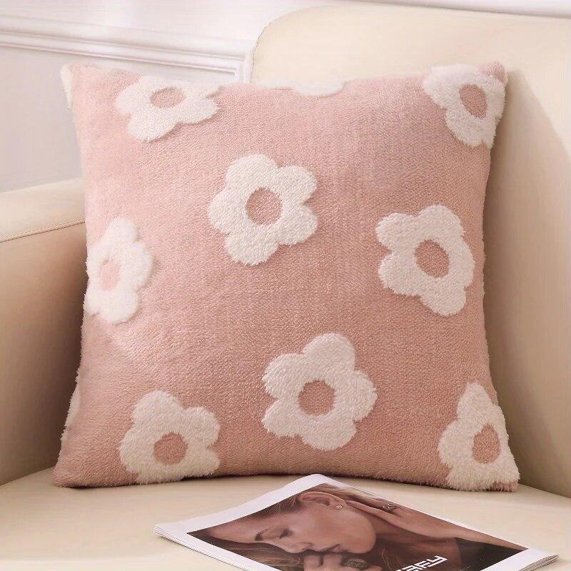 1PCS Flower Pillowcase Light Luxury Pillowcase BackrestCushion Couple Pillow Living Room Sofa Pillow Bed Headrest Pillowcase 45x45cm