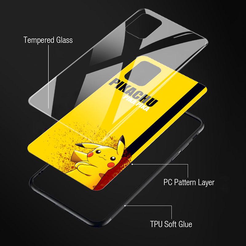 Skleněné pouzdro Pro Samsung Galaxy A52 A71 A50 A51 A70 A21s A31 A72 A10 A12 A30 A22 5G Kryt na telefon Pkemon