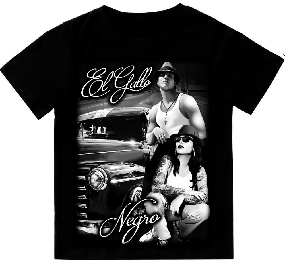 El Gallo Negro Blood In Blood Out Mens Heavyweight T-Shirt Print On Shaka Wear Unisex T-Shirt XL