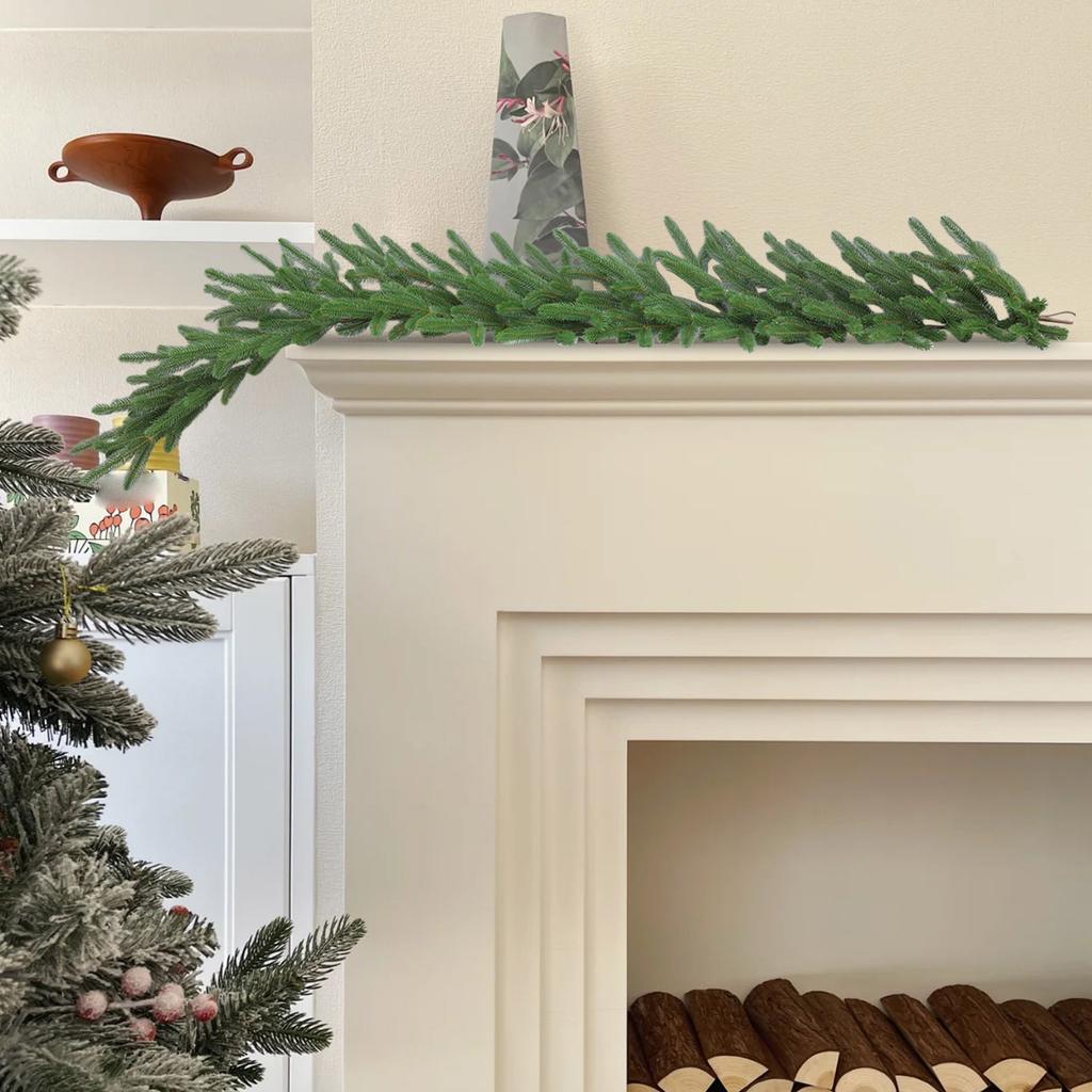 Christmas Garland Artificial Norfolk Pine Garland Realistic Faux Pine Garland for Mantle Christmas Decorations