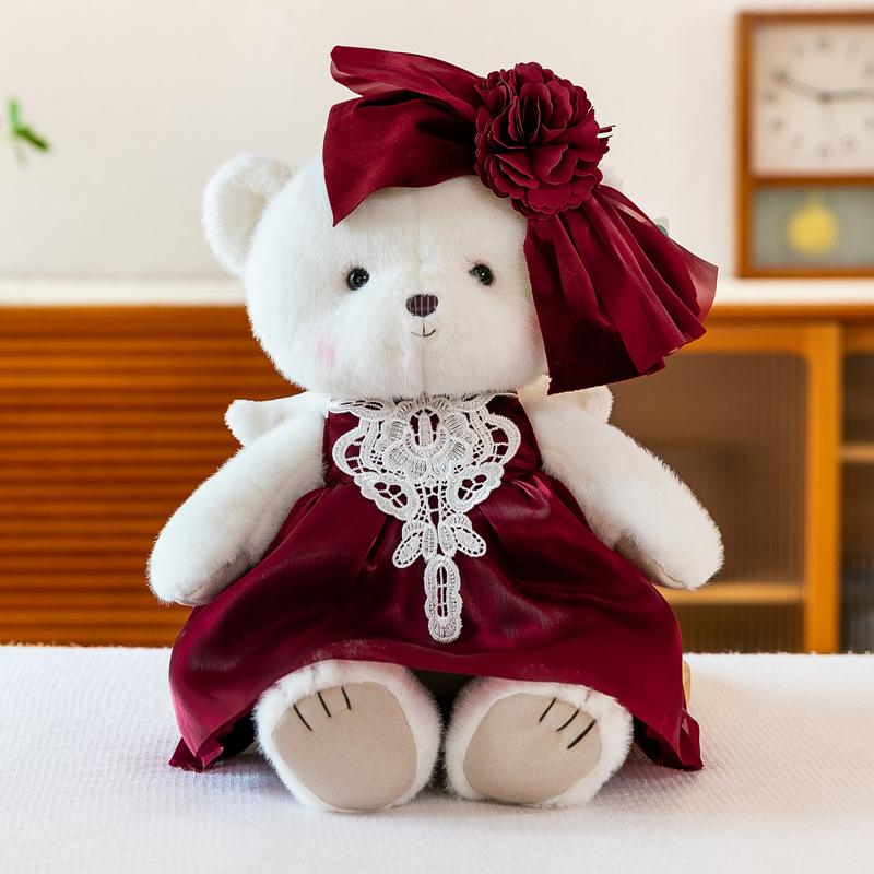 Wedding Plush Themed Bear With Short Plush Material For Romantic Gift And Decor