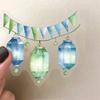 50Pcs Beautiful Lantern PET Transparent Sticker Decoration Mobile Phone Computer Refrigerator Notebook Removable Sticker
