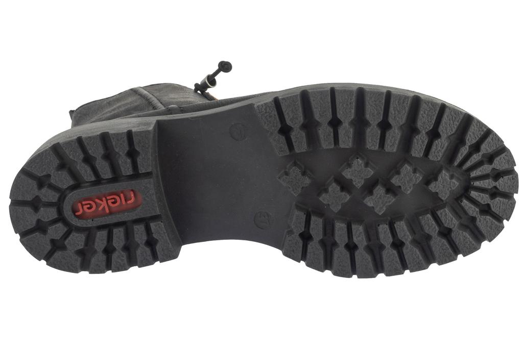 RIEKER Booties, Womens Black Lace-up Shoes