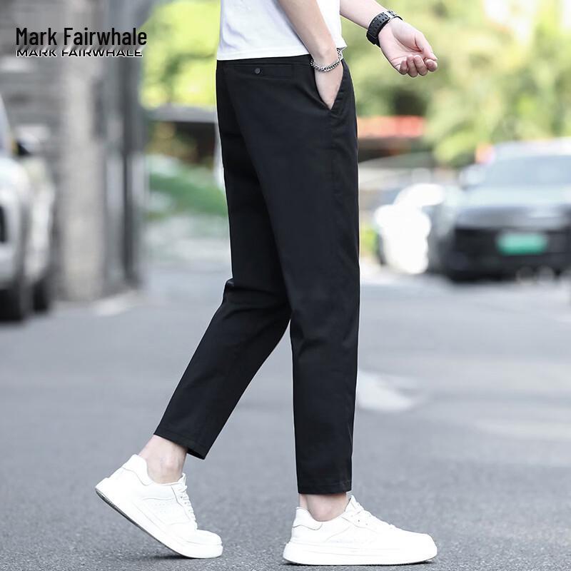 MARK FAIRWHALE Men s Slim Fit Tapered Cropped Business Casual Pants 32