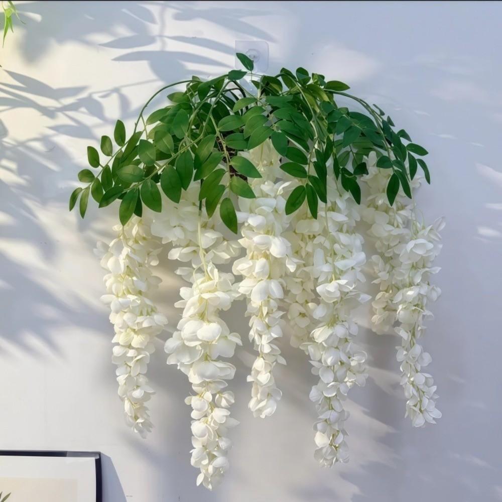 96cm Long Branches Artificial Wisteria Flowers Hanging Trailing Realistic Decorative Artificial Fake Flower