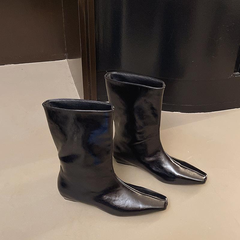 French temperament high heel skinny short boots women's shoes 2025 summer brown pointed small bare boots spring and autumn boots