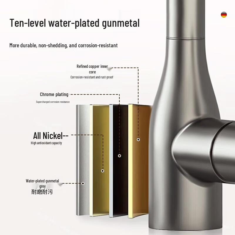 Rosecret German All-Copper Pull-Out Kitchen Faucet
