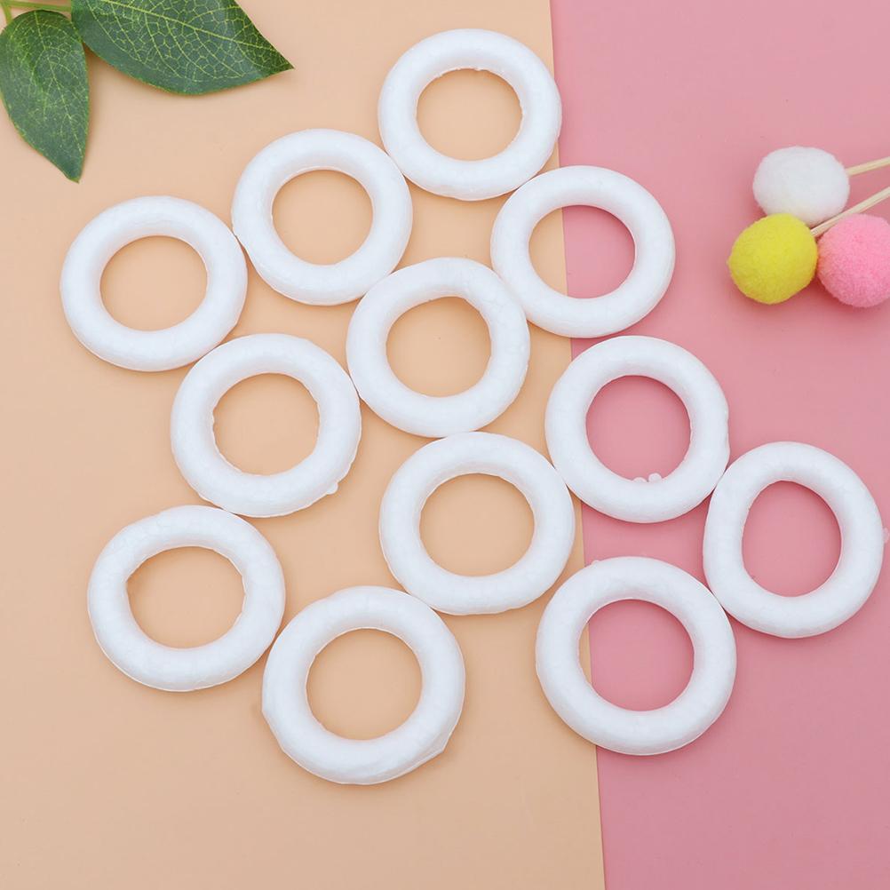 24Pcs Round Craft Wreath Rings Foam Donut Shape for DIY Holiday Crafts Christmas Decoration Wreath Making Accessories