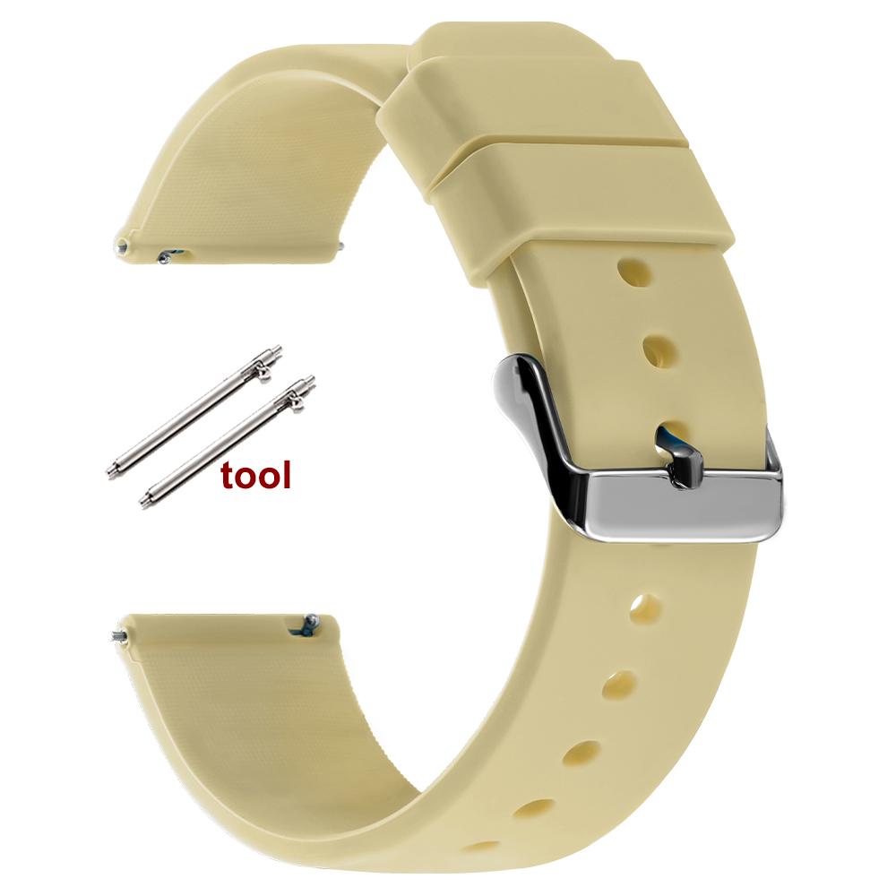 12/14/16/18/20/22/24mm Silikon Uhrenarmbänder Weiches Schnellverschluss Gummi Uhrenarmband für Samsung Galaxy für Huawei UhrenarmbänderGürtel