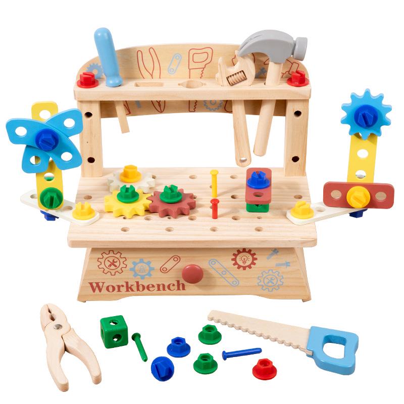 Children's Wooden Tool Table for Early Education and Play