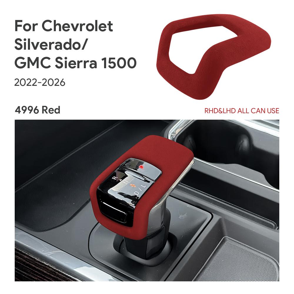 Super Suede Car Gear Shift Knob Cover For Chevrolet Silverado/ GMC Sierra 1500 2022 2023 2024 2025 2026 Trim Accessories