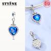 Charms Copperblue Heart Gemstone Sword Pendants Fit Charms Plataoriginal Bracelet Beads Women Jewellery Making Diy