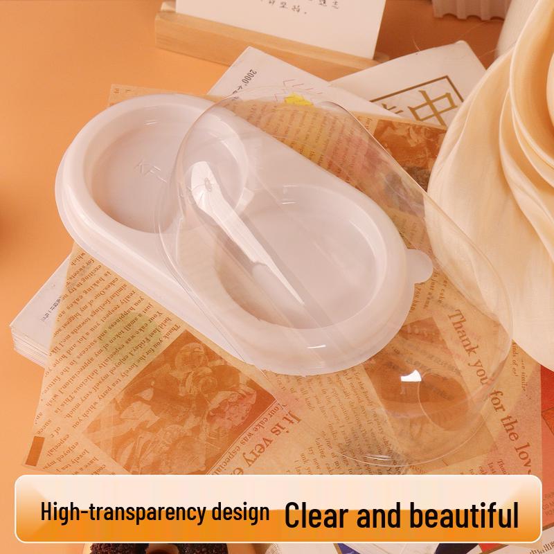 Transparent 2-Cavity Dessert Packaging Boxes