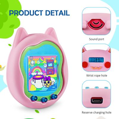 Silicone Case Screen Protector for Virtual Interactive Pet Game Machine Cartoon Protective Cover Suitable for Tamagotchi Uni