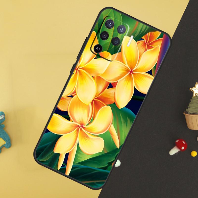 Tropical Paradise Hawaiian Flower Case For Oppo A96 A76 A16 A17 A57 A60 A40 A80 A18 A38 A58 A78 A98 A15 A54 A74 A94 A6 A5 Pro