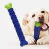 Silicone Dog Chew Toy Bone Interactive Teeth Cleaning Toy For Pet Durable And Noise-making Blue And Green