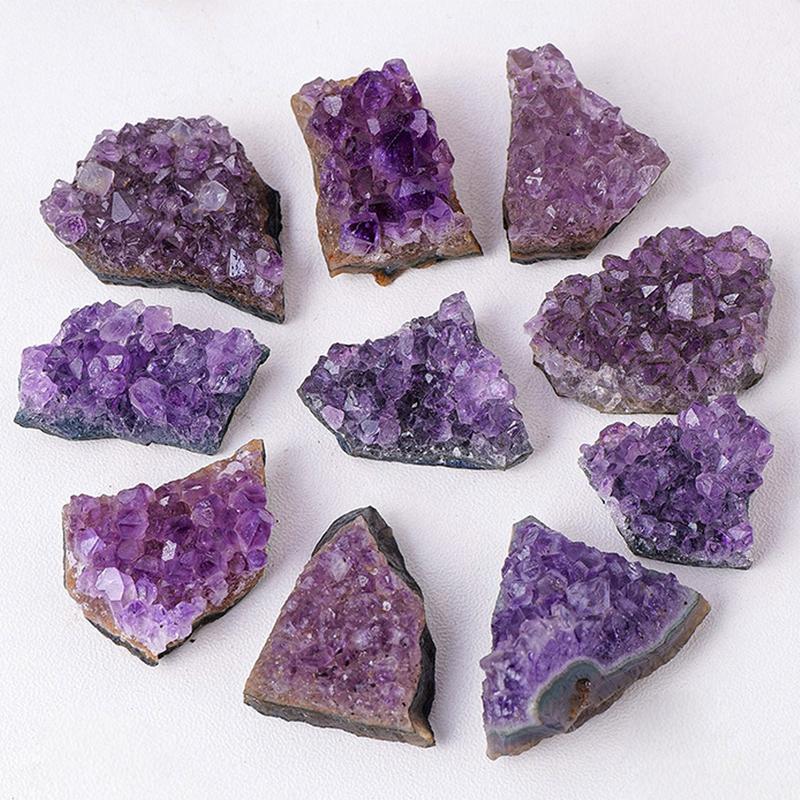 Natürlicher Amethyst Erz Rohstein Lila Kristalle Cluster Druse Geode Mineral Gestein Heilquarze Spitze Energie Zauberstab Handwerk