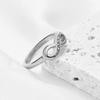 European American 6MM Infinity Stainless Steel Ring with Micro-Paved Diamonds - Versatile Women's Jewelry