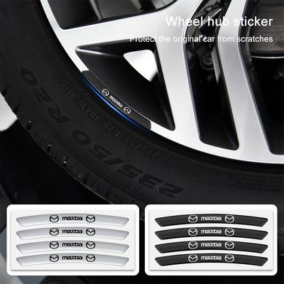 For 2 3 4 5 6 7 8 ATENZA Axela 6 RX8 CX6 CX5 CX4 Alexa CX4 CX5 CX8 2 3 6 DJ BL BM GJ 4Pcs Auto Wheel Hub Badge Tire Rim Stickers Accessories
