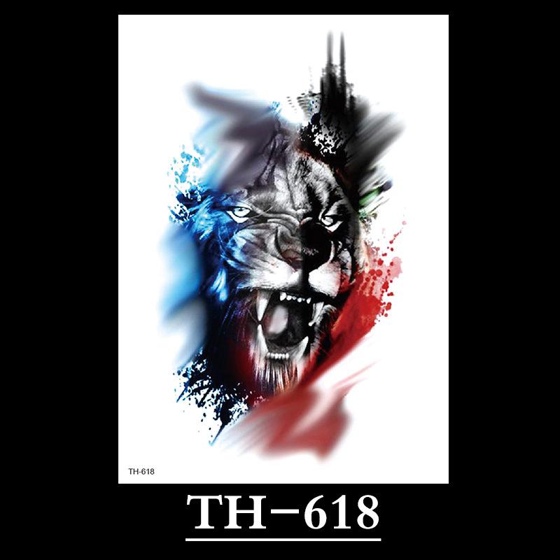 Animal Tattoo Sticker, Liger Tattoo Sticker, Half Arm Waterproof Tattoo Sticker, Large Picture Temporary Sticker Tattoo