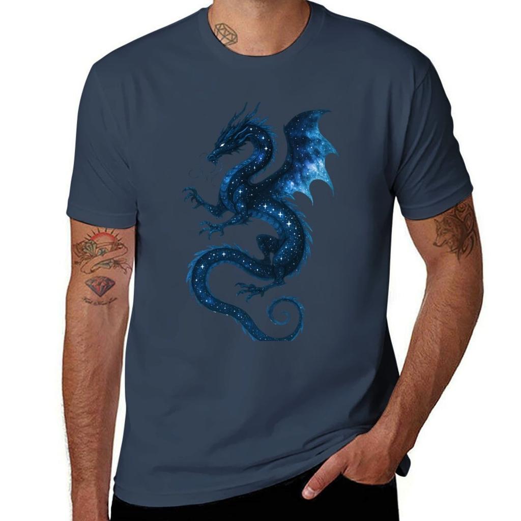 Celestial Dragon Starry Cosmic Beast Illustration Tshirt Sports Casual Breathable Tee Shirt