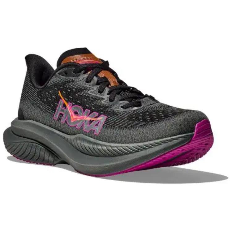 Hoka One One Mach 6 Comfortable Slip-Resistant Durable Rebound Low-Top Running Shoes Women Running Shoes Black 1147810-BKFS