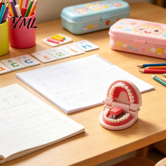 Accessori da Scrivania Divertenti Mini Cucitrice a Forma di Dente, Graziosa Matrice Dentale per Carta, Strumento Pratico per Rilegatura, Fermacarte, Creativo per Dentisti e Studenti