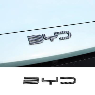 For BYD SEAl EV ATTO 4 2022 2023 2024 Accessories Car Front Bumper Emblem Badge Decal Black Carbon Logo Refit Sticker