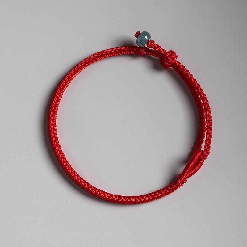 

Новое поступление Плетеный вручную тонкий восьмижильный минималистичный браслет из красной веревки на удачу Нефритовые бусины на удачу Парные браслеты Bless [Ping An Red] for Wrist 17 to 19