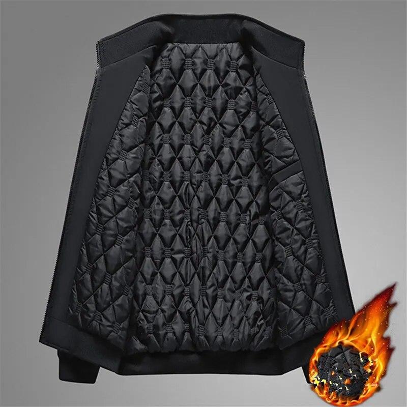 Jachetă groasă de lână de iarnă pentru bărbați, gri calduros, jachetă de vânt, cu guler de blană, de dimensiuni mari, parka de iarnă pentru bărbați, de dimensiuni mari