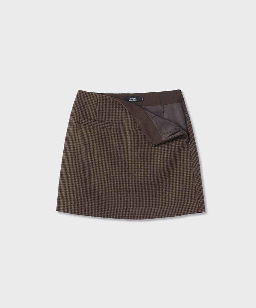 Musinsa Standard Woman Women'S Houndstooth Check Mini Skirt [Brown]
