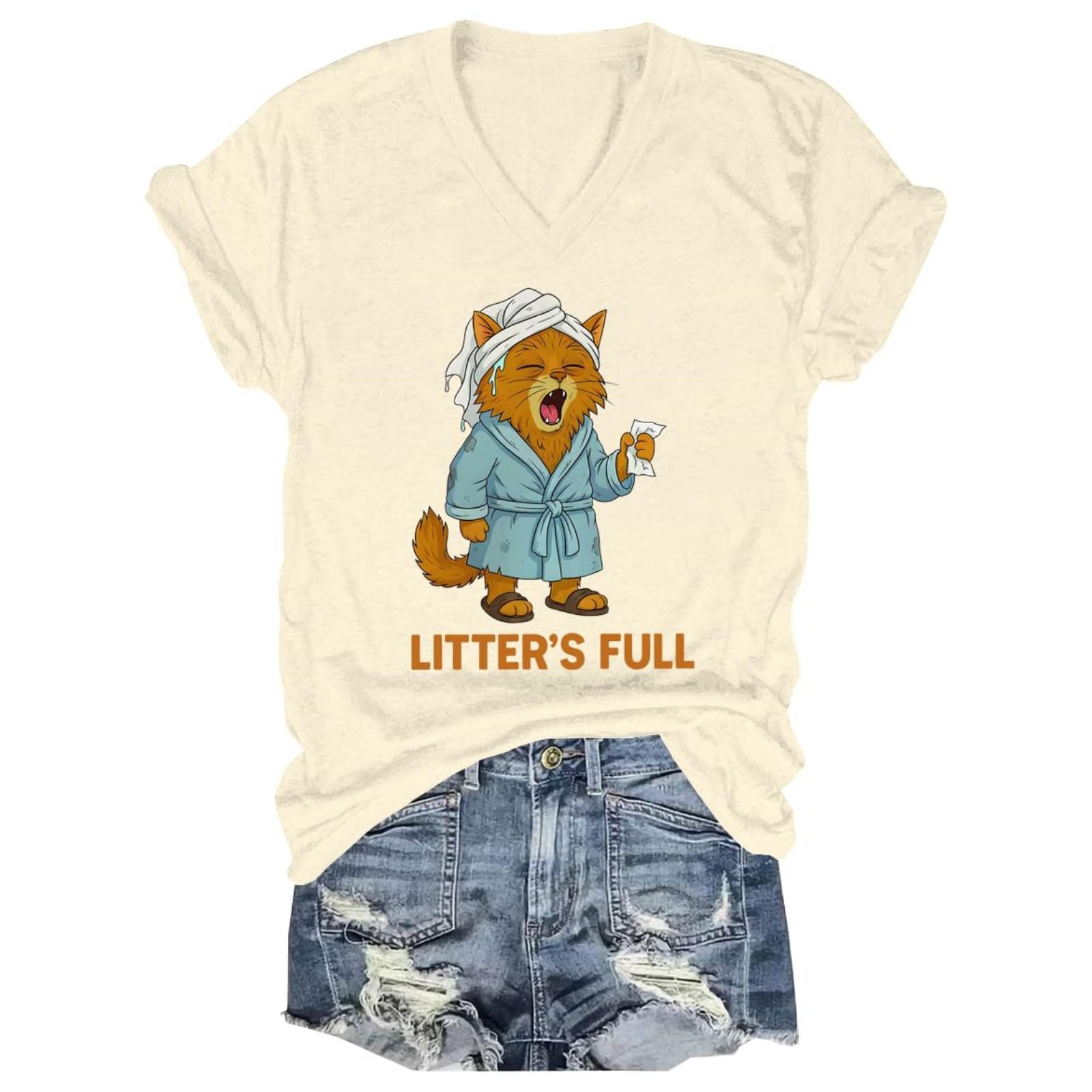 

Women s And Men s Unisex Fashion Printed V-Neck Short Sleeve T-Shirt Pullover Top L