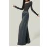 Jeans Reto Desgastado Retro Plus Size Feminino Calças Novas Femininas Design de Cintura Alta Calças de Perna Larga