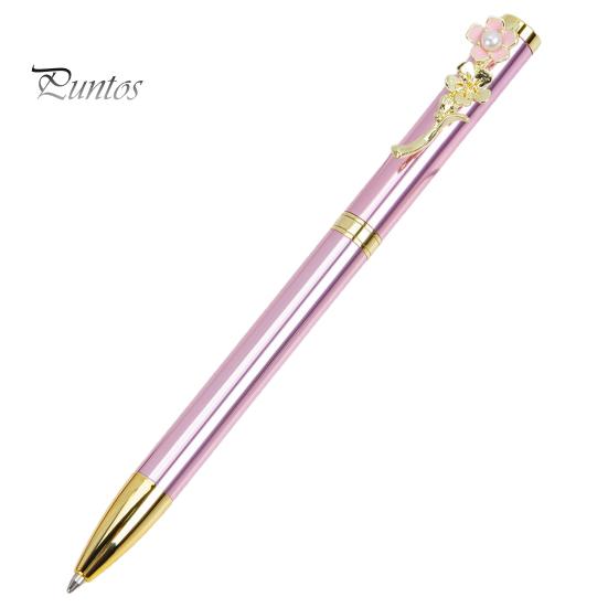 Exquisiter, einziehbarer, solider Schreibstift, bezaubernder Kunstperlen-Blumen-Clip-Kugelschreiber, Studentenbedarf