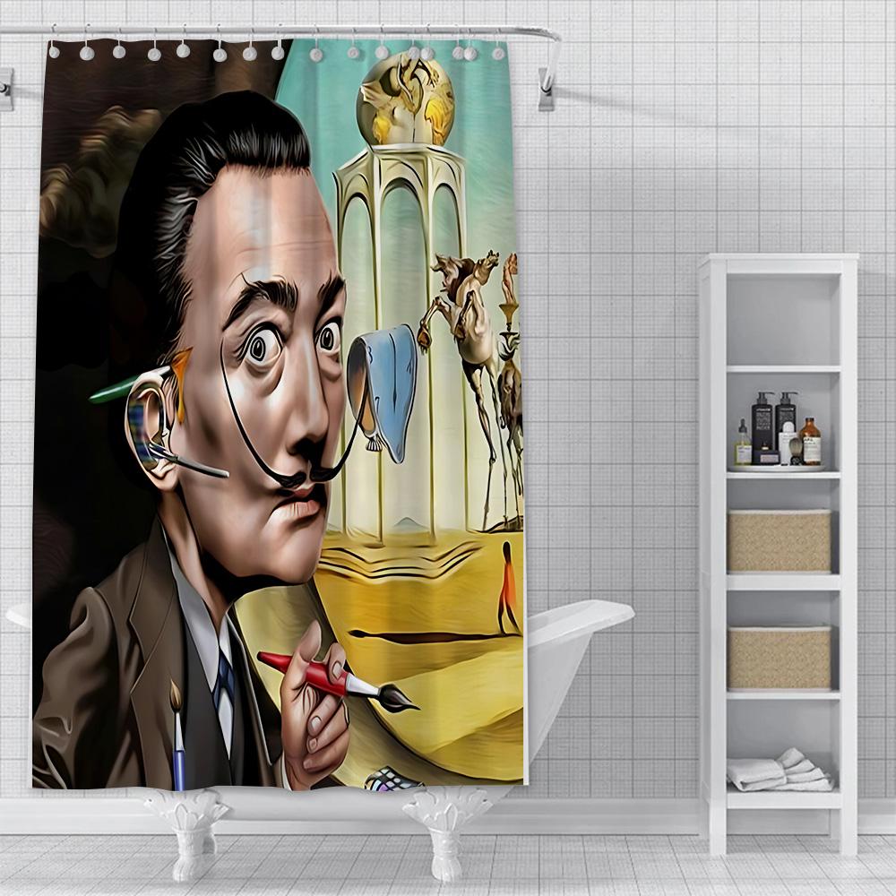 Salvador Dali Contemporary Pop Realism Painting Shower Curtain Waterproof Polyester Fabric Bath Curtains Bathroom Decor Curtain