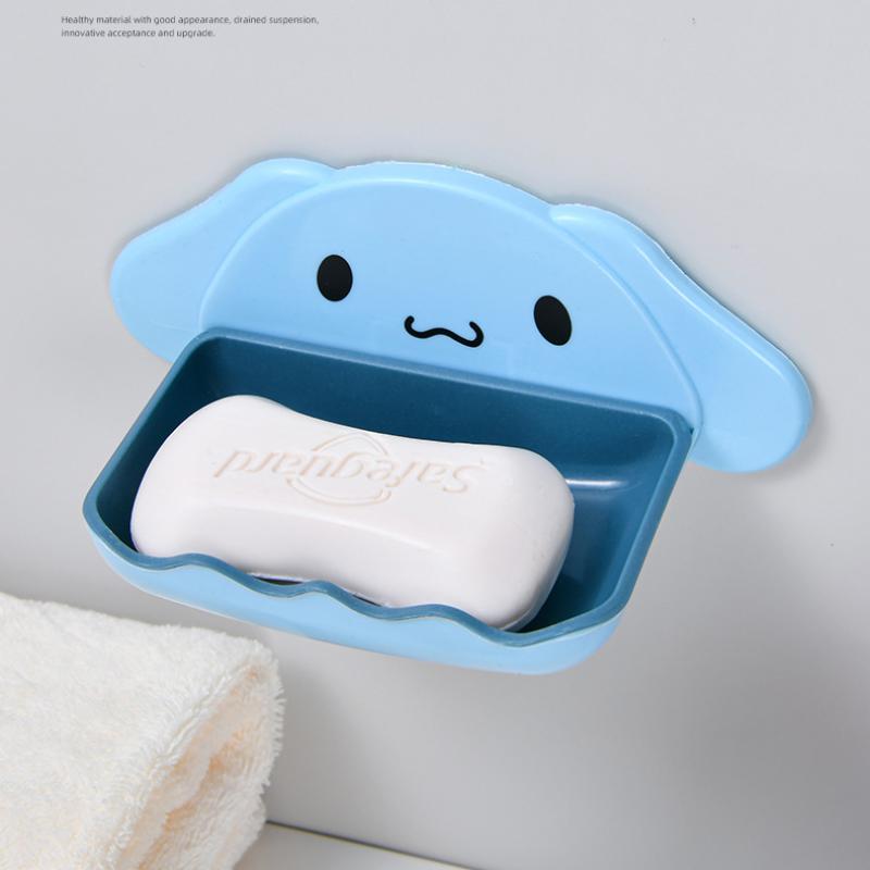 Sanrio Cartoon Whale Shaped Soap Dish Wall Mounted Double Layer Storage Rack For Bathroom Sink Countertop Organization