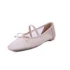 Fashion New Summer Women Pumps Shoes for Women Fashion Butterfly Knot Mesh Sandals Round Toe Mary Jane Shoes Women Breathable Flat Shoes