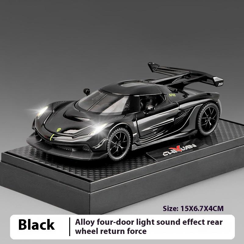 1/32 Alloy Die-cast Koenigsegg JESKO Sports Car Model Sound and Light Return Belt Base Ornament Children's Toys Birthday Gift