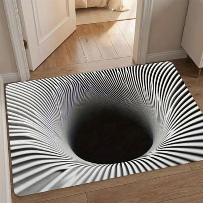 Non-slip Bathroom Carpet 3D Flat Bedroom Door Rug Creativity Optical Illusion Doormat  Home