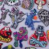 Patch de Dinossauro Nicediy Patches Termocolantes Em Roupas Adesivo de Listra Costura Punk Bordados de Cogumelo Para Roupas Aplique