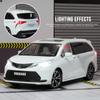 1:24-skala Toyota Sienna MPV Van Alloy Diecasts & Leksaksfordon, Metallleksaksbilsmodell med ljud och ljus Samling Barnleksak