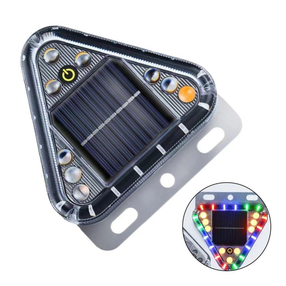 Multicolor LED Wireless Truck Lamp Solar Powered Strobe Flashing Triangle Lamp Motorcycle Use