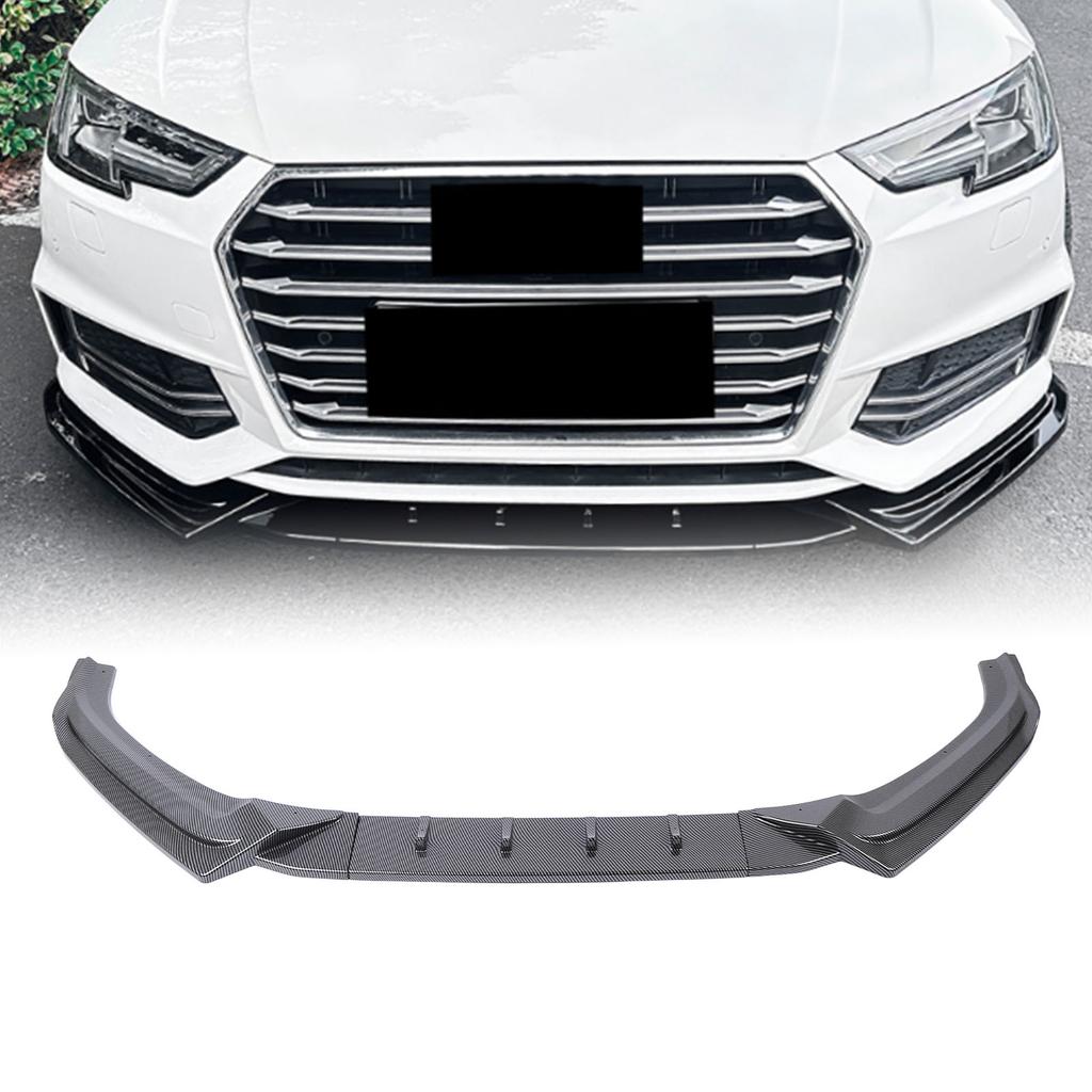 3 Pcs Front Bumper Lip Body Kit Sporty Appearance Bumper Lower Lip Splitter Replacement for S4 B9   2017 To 2019