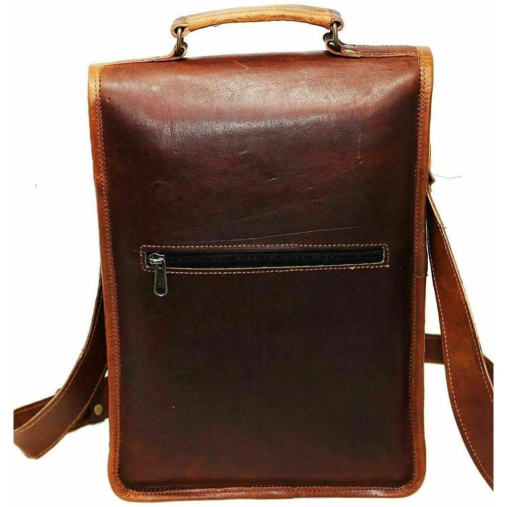 Messenger Real Satchel Genuine Laptop Aktovka Taška Vintage kozí kůže