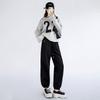 Gray sweatpants women's spring and autumn loose tied feet new sweatpants high waist straight lantern casual pants
