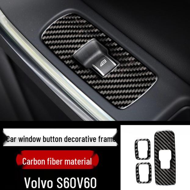 Interiérové obložení z uhlíkových vláken pro Volvo S60L/V60: Nálepky řadicí páky, stahování oken a výdechu vzduchu