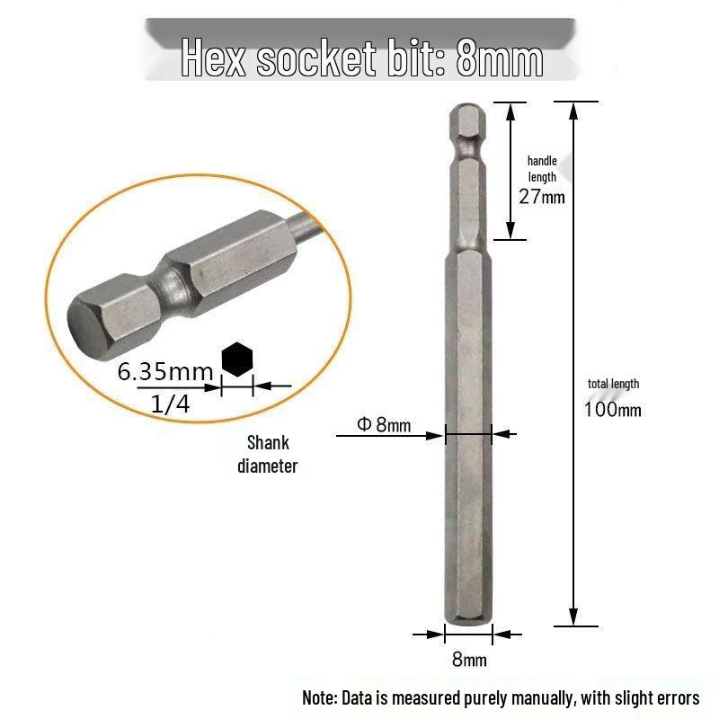Hex Bit Set for Drills: Super Hard S2 Industrial Extended Screwdriver and Wrench Bits