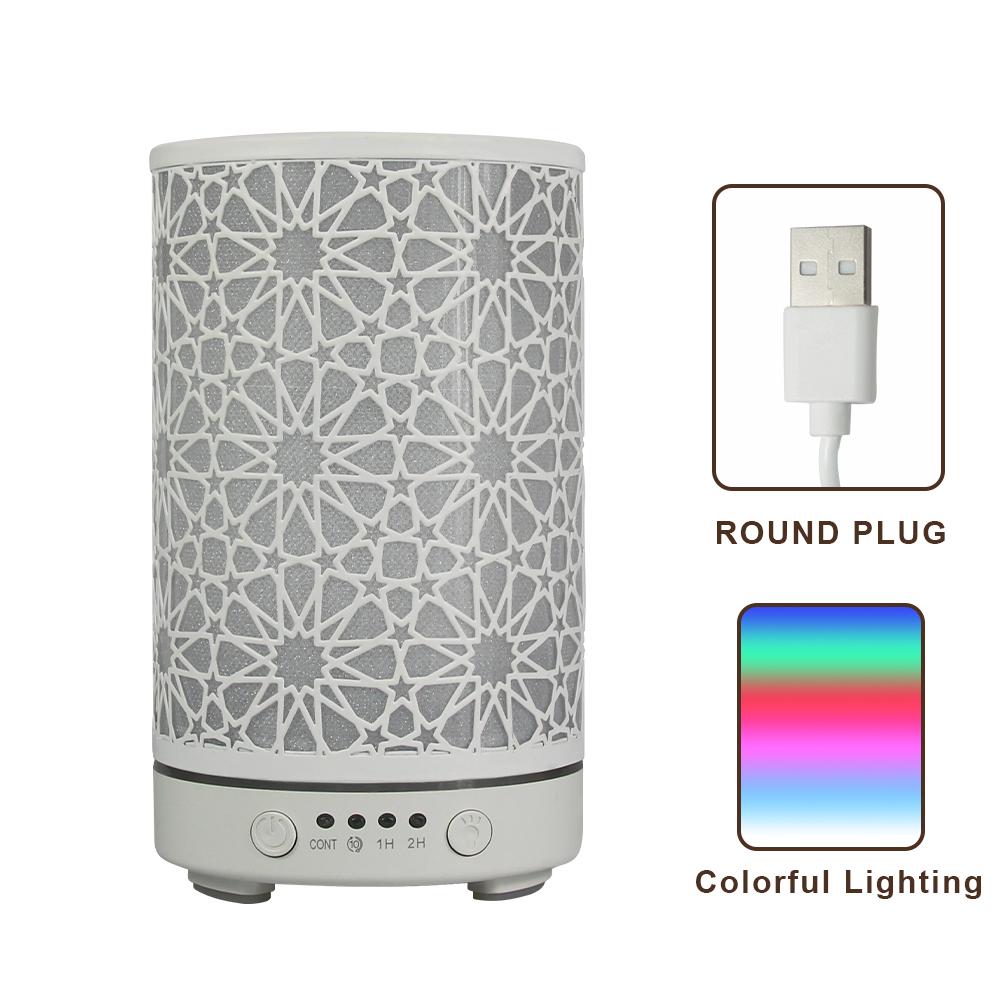 7-color LED Night Lights Bedroom Atmosphere Light 100ml Essential Oil Diffuser Hollow Star Ultrasonic Air Humidifier with Timer