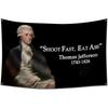 Thomas Jefferson Fun Language Flag Tapestry Durable University Dormitory Room Banner Decoration Manhole Banner